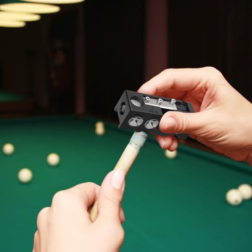 Desoto 11-in-1 Billiards Pool Cue Tip Shaper and Repair Tool Kit, Cue Tips Replacement Kit for Pool Table Accessories