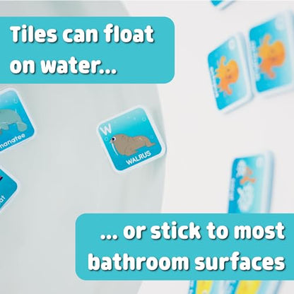 Chuckle & Roar Bath Matching Memory Game for Kids Ages 3+ – Water-Safe Foam Alphabet Matching Game for Toddlers, Bathtub & Pool Learning Fun - color: Bath Matching