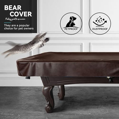 Heavy Duty Leatherette Billiard Pool Table Cover, Waterproof & Tearproof Cover for Pool Table 7/8/9FT 8Feet-Chestnut - color: Chestnut, size: 8FT-(100"LX 56"WX 8“H)