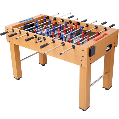 Foosball Table, Adult Size, 54 inch Standard Size Foosball Tables, Indoor Full Sizes Foosball Tables for Home, Family, and Game Room, Soccer with Foosball Table Set, Light Cherry