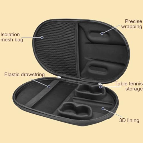 Pingpong Paddle Case Hard Shell Table Tennis Racket Case Pingpong Paddle Carry Case Pingpong Bat Cover Fit for 2 Paddles and 4 Balls - color: Silver