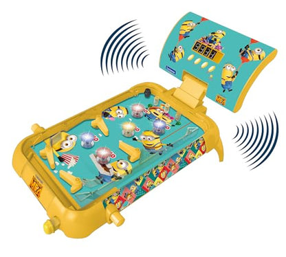 Lexibook, Despicable Me, Electronic Table Pinball, Action & Reflex Games for Kids and Family, LCD Screen, Light and Sound Effects, Yellow/Blue, JG610DES