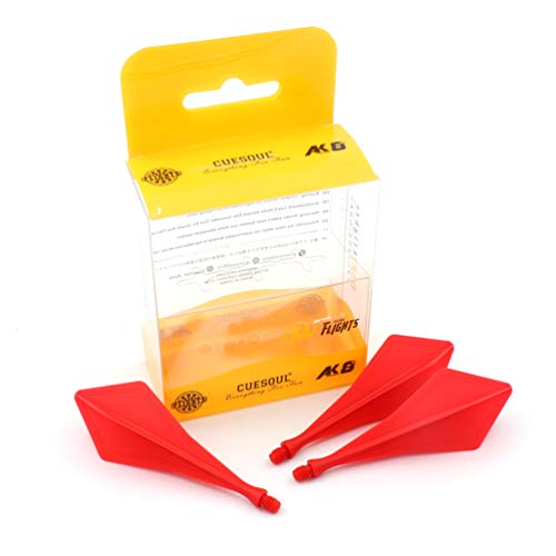CUESOUL TRAJ AK8 New Integrated Dart Flights and Shafts Wave Shape,Very Slim Dart Flight 3 Sets - color: Diamond Shape-Red
