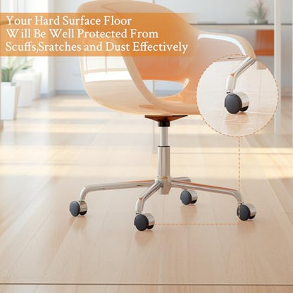 KMAT Office Chair Mat,Easy Glide Hard Wood Tile Floor Mats,Chair Mat for Home Office Rolling Chair,Heavy Duty Floor Protector -Anti-Slip-36 x48 Rectangle - size: 36"x48", style: For Hard Floor