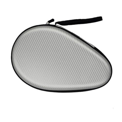MiOYOOW Table Tennis Racket Case, Hard Shell Ping Pong Storage Bag Ping Pong Paddles Case with Zipper Can Hold 2 Short-Handled Rackets or 1 Long-Handled Racket - color: Straw mat pattern silver