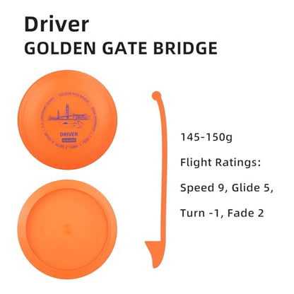 Disc Golf Starter Discs Set | U.S. Landmark Series | 150 Class, 145-150g | PDGA Approved | Include 2*Driver 2*Mid-Range 2*Putter 1*Mini Marker