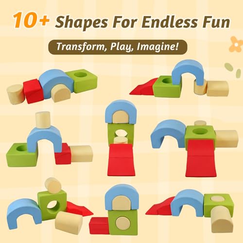 Climbing Toys for Toddlers 1-3 – 5 Pieces Soft Foam Indoor Play Blocks Set for Babies & Kids