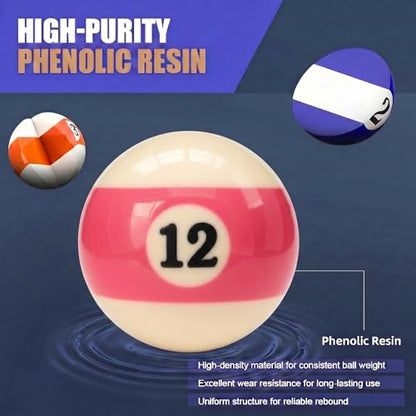 KONLLEN Single Replacement Pool Ball – 2-1/4" Regulation Size & Weight Billiard Ball Made of Phenolic Resin (Choose 1–15 or Cue Ball) - color: #12