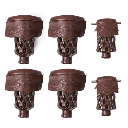GSE Games & Sports Expert Set of 6 Heavy Duty PU Leather Billiard Pool Table Pockets, Billiard Pool Table Accessories (Several Colors & Styles Available) - color: Walnut - Shield