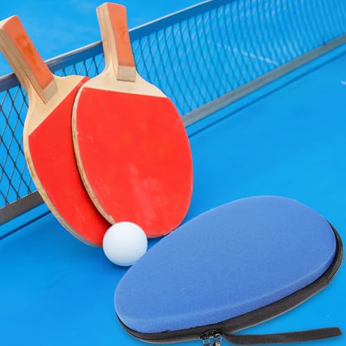 Luxshiny Table Tennis Paddle Case Eva Hard Storage Bag Protective Racket Cover Blue Gourd Style Athletic Organizer for Paddle and Ball
