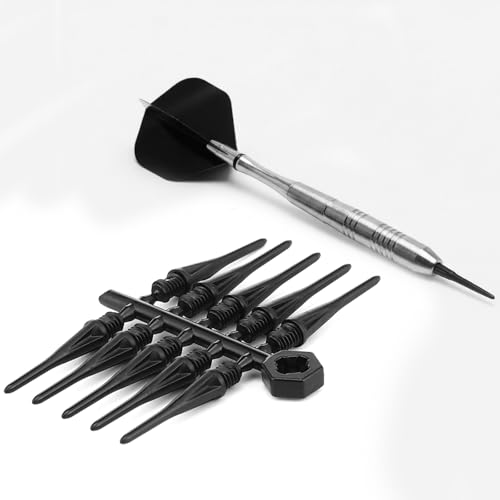 Foilswirl 60 Pcs 2ba Electronic Dart Tips Points Plastic Dart Tips - Universal Plastic Soft Tip Points(Black)