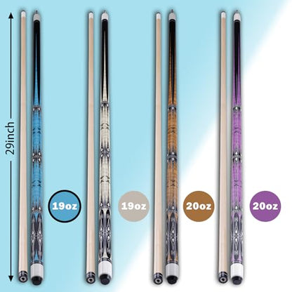 13mm 58 Inch 19 20 oz Billiard Pool Cue Stick, 1/2 Maple Billiard Pool Stick, House Bar Pool Table Sticks for Men - color: Blue 19 oz