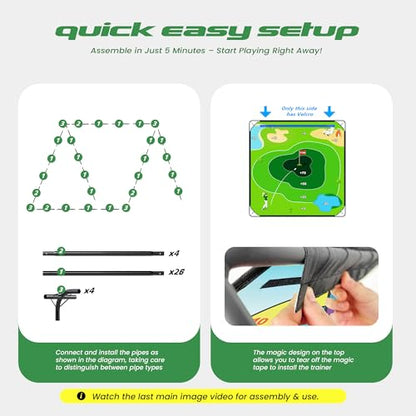 72" x 72" Battle Golf Chipping Game - 2-in-1 Sticky Golf Game Set, Large Chipping Mat for Chipping Practice - Fun Family Party Game for Indoor and Outdoor Use - size: 72" x 72" Basic