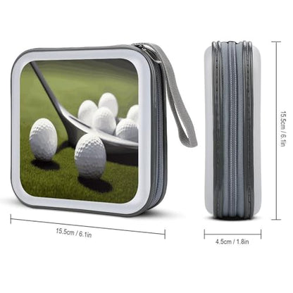 Golf CD Case 40 Capacity CD/DVD Case Holder Disc Storage Organizer Wallet Bag Portable Zipper CD Case Holder for Car Home Office Travel