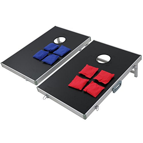 4 X 2FT / 3 X 2FT Portable Bean Bag Cornhole Game Set with 8 Bean Bags and Carrying Case