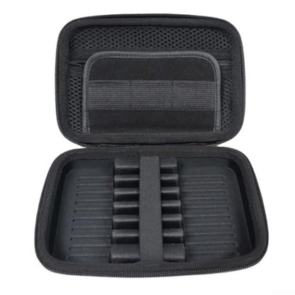 Hard EVA Darts Case with 6-Slot Organizer for Steel Tip & Soft Tip Darts, Portable Carrying Pouch with Mesh Pockets for Shafts Flights Tips Accessories, Black