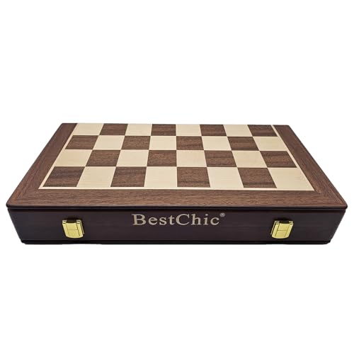 18" Wooden Chess Set,Folding Storage Wooden Chess Board Sets, Large Chess Board Sets, Premium Board Games Chess Set for Adults and Kids Chess Enthusiasts