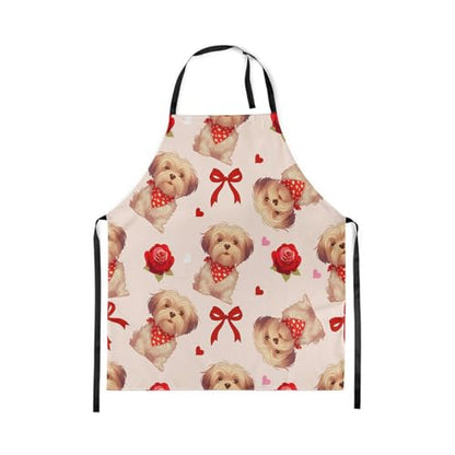 Castle Fairy Cute Rabbit Deer Kitchen Apron - color: Rose Bow Red