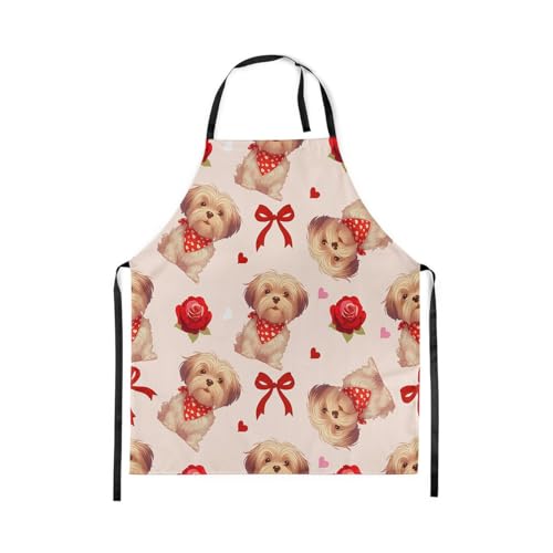 Castle Fairy Cute Rabbit Deer Kitchen Apron - color: Rose Bow Red