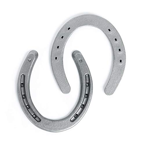 Steel Horseshoes Set for Horses, Crafts, Decorations and Backyard Games - Plain Shoe Size 0 - Sand Blasted 2 Shoes - size: Size 0 Medium - 2 Shoes