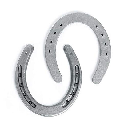 Steel Horseshoes Set for Horses, Crafts, Decorations and Backyard Games - Plain Shoe Size 0 - Sand Blasted 2 Shoes - size: Size 0 Medium - 2 Shoes