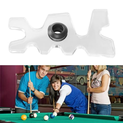 Clear Acrylic Billiard Bridge Head with Rubber Gasket - 7-Position Antler Design Pool Cue Holder for Professional & Home Use, Universal Fit