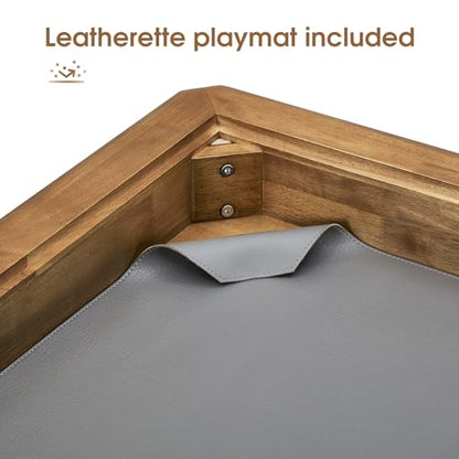 Board Game Table with Removable Table Top, Seats 4 to 6 Players with 57in x 33in Play Area, Includes Play Mat, Detachable Cup Holders and Dice Trays, Minimal Assembly Required - color: Warm Walnut