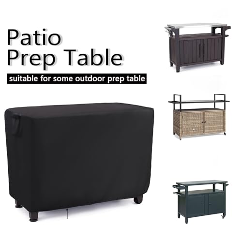 Patio Prep Table Cover for 52 Inch Keter Unity XL Portable Outdoor Table, Waterproof Outdoor Bar Table Cover, for Outdoor Grill Cart Pizza Oven Table - 52 x 22 x 33 Inch - size: 52" x 22" x 36" Inch