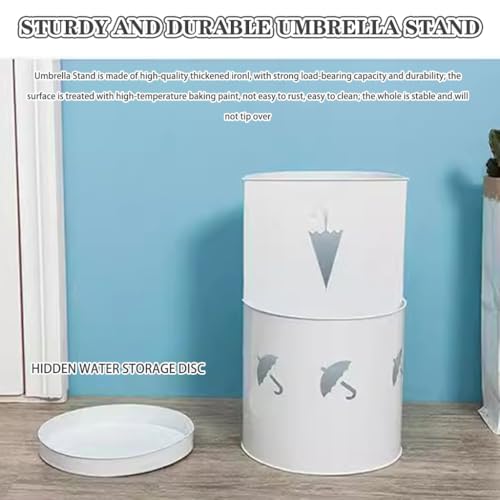Modern and Simple Cylindrical Umbrella Stand Indoor Holder - Hotel Creative Hollow Partition Bin, Cane Storage Rack - color: White