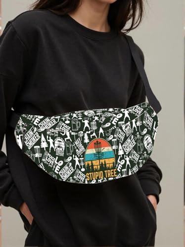 Disc Golf Lover Gift Disc Golf Accessories Stupid Tree Disc Golfing Fanny Pack Sport Player Waist Bag (Stupid Tree WB)