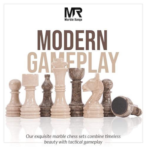 Marble Chess Set 15" Inches Verona & Oceanic with Storage Box and 2 Extra Queen Handmade Classic Board Games for Adults, Luxury Marble Chess Board & Chess Pieces for Gifts - color: Verona & Oceanic