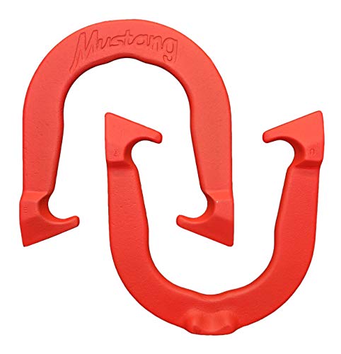 Mustang Professional Pitching Horseshoes- Made in The USA - color: Red Pair (2 Horseshoes)