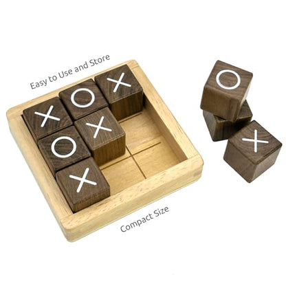Tic Tac Toe Board Game Noughts Crosses Games Coffee Table Decor for All Ages Size 4 by 4 Inch