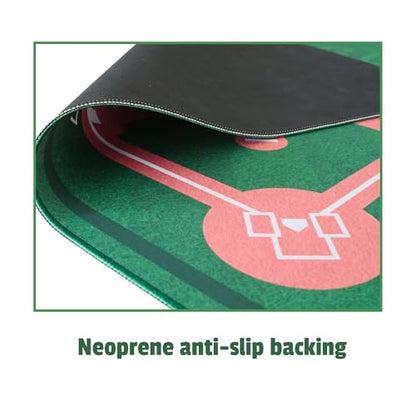 Baseball Field Table Top Premium Neoprene Game Mat – 24" x 24" Playfield with Smooth Polyester Top & Non-Slip Rubber Backing