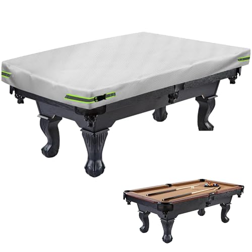Pool Table Cover - Billiard Table Cover, 600D Waterproof Covers for Billiard Pool Table, Heavy Duty Scratched-Free UV Protection Snooker Furniture Table Cover - color: Grey, size: 8ft