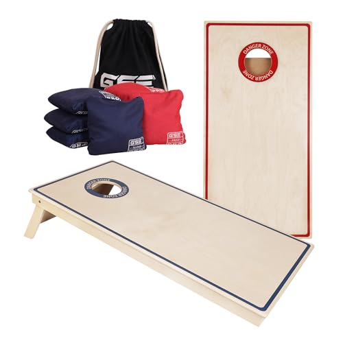 GSE Games & Sports Expert Professional Tournament Cornhole Boards Set, 4 x 2 ft Baltic Birch Wood Regulation Size Cornhole Boards with 8 Dual-Sided Pro Corn Hole Bags for All-Weather Outdoor Game