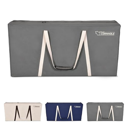 GoSports 4 x 2 ft Canvas Cornhole Carrying Case - Choose Navy Blue, Gray, or Natural - PRO Grade - style: Gray
