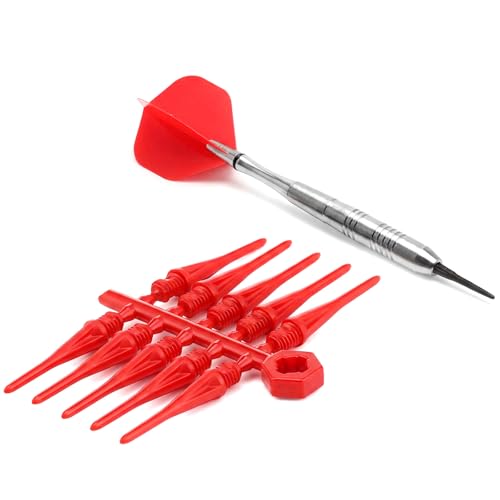 Foilswirl 60 Pcs 2ba Electronic Dart Tips Plastic Dart Tips - Universal Plastic Soft Tip Points - color: Red