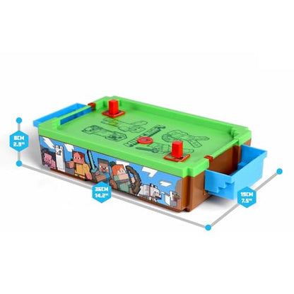 Minecraft: Mini Arcade Air Hockey - Overworld - 14" Motorized Tabletop Game, Iconic Sounds, Customizable Pushers, Licensed, Adults- Kids 3+, 2 Players