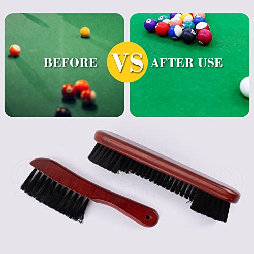 Framendino, Wooden Billiards Pool Table and Rail Brush Set Wood Billiard Cleaner Cleaning Tools Supplies (Red-Brown, 2 Pack) - color: Brown