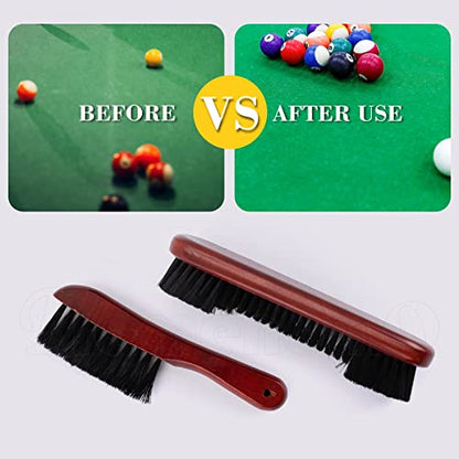 Framendino, Wooden Billiards Pool Table and Rail Brush Set Wood Billiard Cleaner Cleaning Tools Supplies (Red-Brown, 2 Pack) - color: Brown