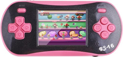 Handheld Game for Kids - FAMILY POCKET RS16 Portable Classic Controller 260 Game 2.5 inch LCD Retro Arcade Video Game System Children's Birthday Gift (Pink) - style: pink
