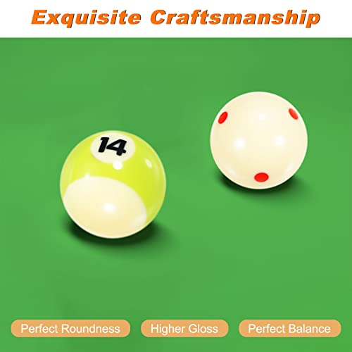 PATIKIL Billiard Balls Set, 2-1/4" Regulation Size Full 16 Professional Billiards Ball, Pool Table Balls for Replacement