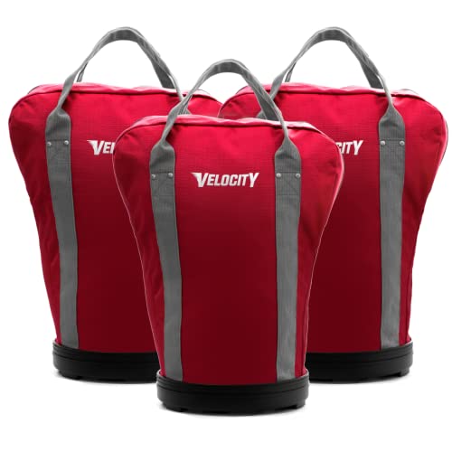 Velocity Heavy Duty Multipurpose Ball Bag with Durable Bottom - Holds up to 60-72 Balls - Ideal for Lacrosse, Baseball, Pickleball, Tennis & More - color: Maroon, style: 3 Pack