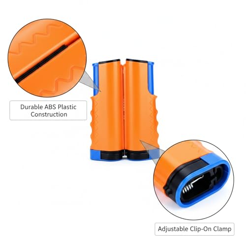 Retractable Table Tennis Net Set, Portable Clip-On Ping Pong Net for Any Flat Surface, Tool-Free Setup with Durable Plastic Construction - color: Orange