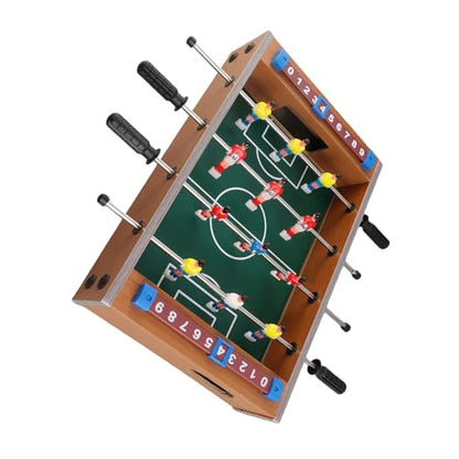 Pissente Foosball Football Table Game Wooden Mini Tabletop Soccer Table 34.5 x 21.5cm with Slider Scoreboard Thick Rods Easy Assembly for Kids Family Party Indoor Play