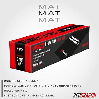 RED DRAGON Darts Mat with Oche Line - Official Tournament Measurements - Professional Darts Accessories