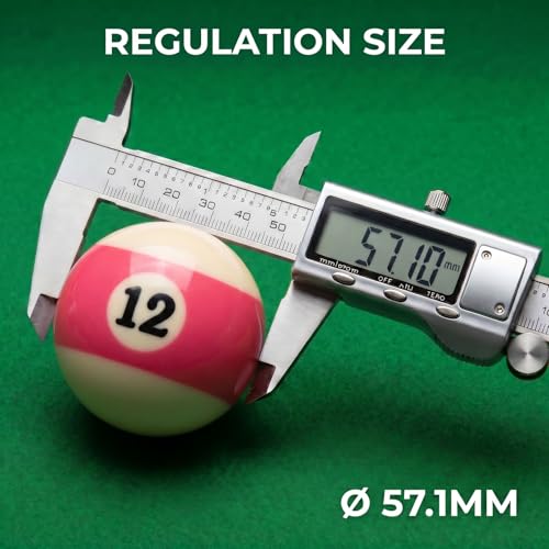 KONLLEN Single Replacement Pool Ball – 2-1/4" Regulation Size & Weight Billiard Ball Made of Phenolic Resin (Choose 1–15 or Cue Ball) - color: #12