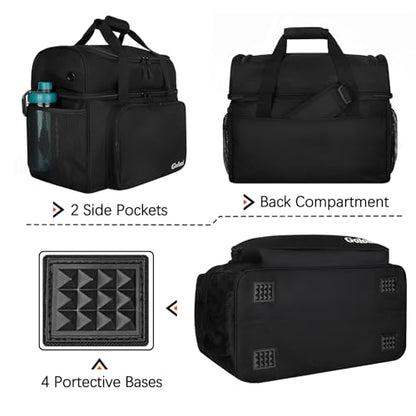 Goloni 2 Balls Bowling Bag with Ball Holder - Fits Bowling Shoes Up to Mens Size 16 and Accessories - color: Black