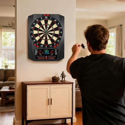 Electronic Dartboard, Electric Soft Tip Dart Boards for Adults with Heckler and Lights Effects, Digital Dart Boards with 6 Darts, 100 Soft Tips